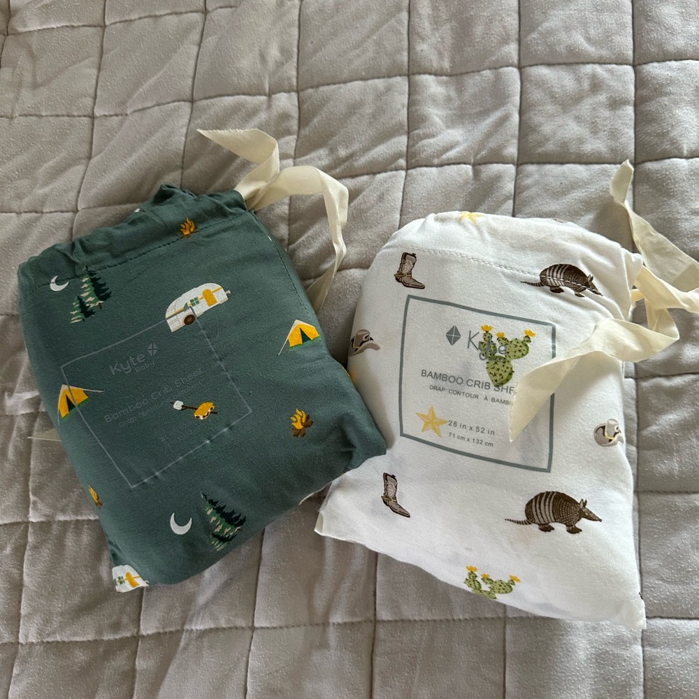 Two Kyte Baby Crib sheets
